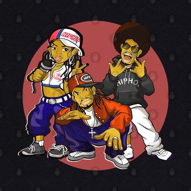 trio hip hop retro icon vintage by fooballmayfield